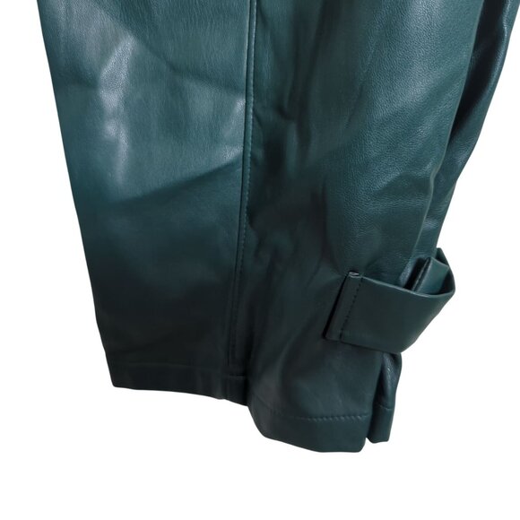 Ryegrass Faux Leather Green Pants Size Medium Elastic Waist Tapered Leg - Picture 7 of 16